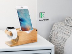 پایه نگهدارنده و داک شارژ رومیزی اسپیگن Spigen Apple Watch+iPhone Stand S370