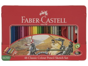 مداد رنگی 48 رنگ فابر-کاستل جعبه فلزی