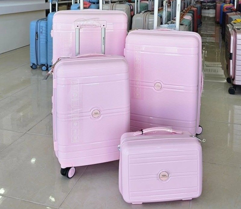 ست چمدان وارداتی پلی پروپیلن monza (اصل) رنگ صورتی