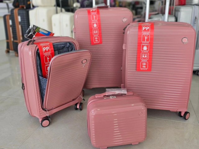 چمدان دارای جای لپ تاپ برند هرویس ست کامل ۴ تایی فول آپشن و جنس پلی پروپیلن در ۸ رنگ