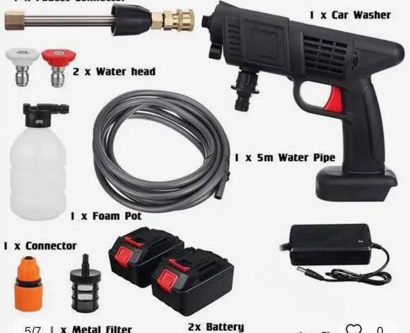 کارواش شارژی دو باتری سه حالته سم پاش کف پاش