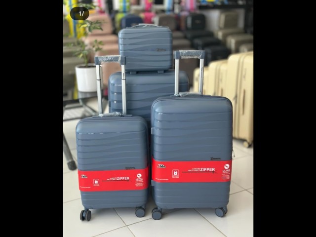 ست ۴ تکه چمدان وارداتی برند مونزا monza. جنس پلیپروپیلن  ۱۰۰٪نشکن. رنگ فیلی