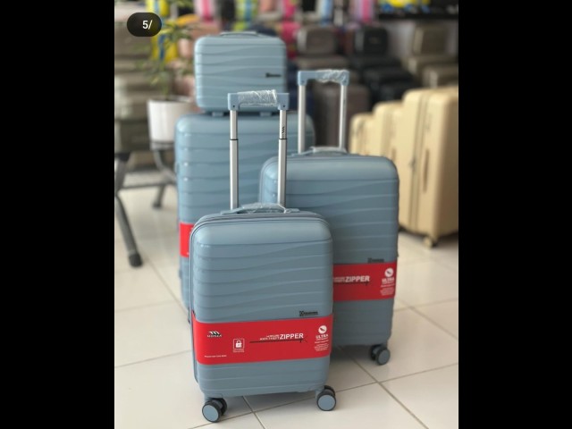 ست ۴ تکه چمدان وارداتی برند مونزا monza. جنس پلیپروپیلن ۱۰۰٪نشکن. رنگ فیلی روشن