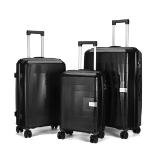 مجموعه ۳ تیکه چمدان مونزا  جنس پلی پروپیلن صددرصد نشکن خارجی . قفل tsa . زیپ افزایشی ،زیپ دوبل