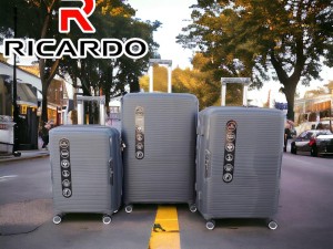 مجموعه 3 تا یی چمدان جنس پلی پروپیلن نشکن فول آپشن  در ۸ رنگ طرح جدید برند ریکاردو ricardo Suitcase pp