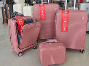 چمدان دارای جای لپ تاپ برند هرویس ست کامل ۴ تایی فول آپشن و جنس پلی پروپیلن در ۸ رنگ