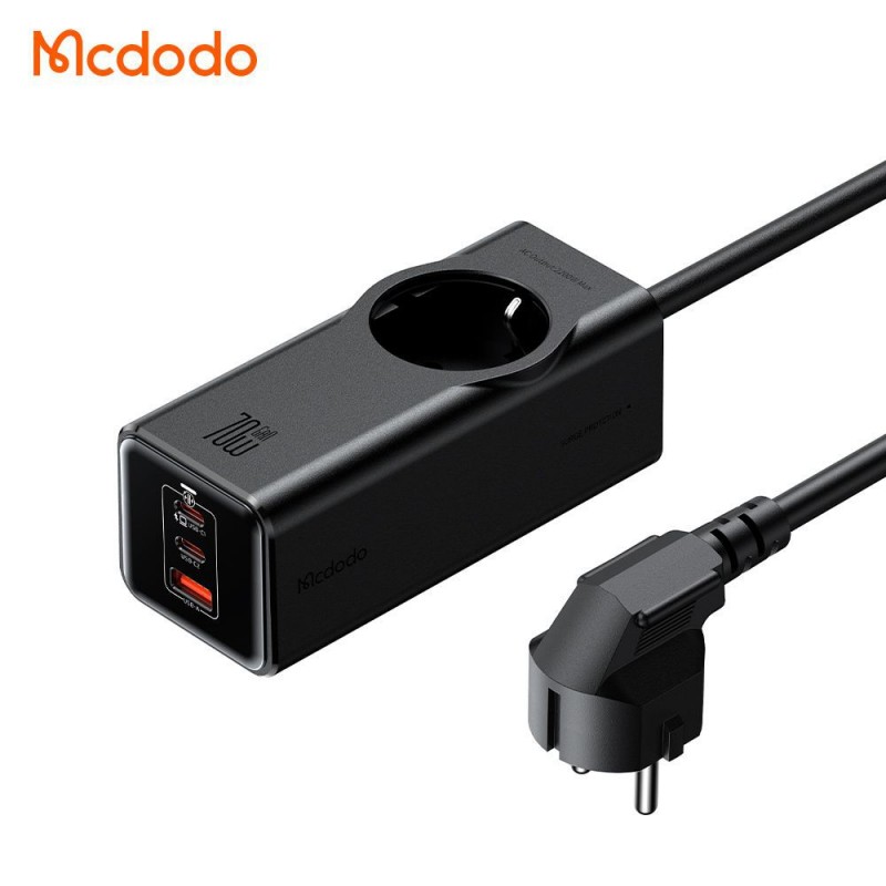 شارژ و چند راهی محافظ برق 70 وات مک دودو مدل MCDODO GaN CH-462
