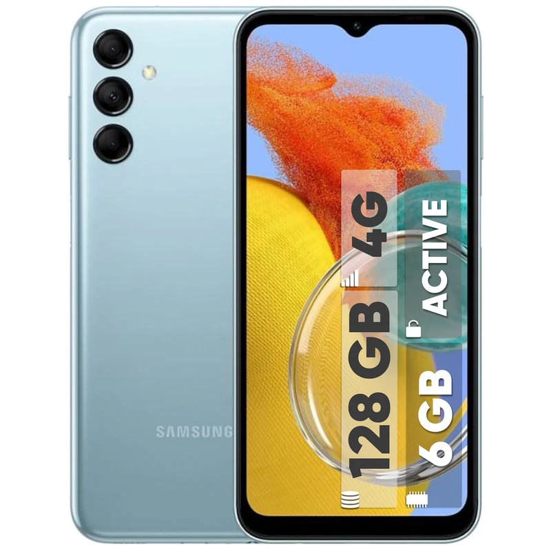 گوشی موبایل سامسونگ مدل Galaxy M14 4G دو سیم کارت ظرفیت 128 گیگابایت و رم 6 گیگابایت اکتیو