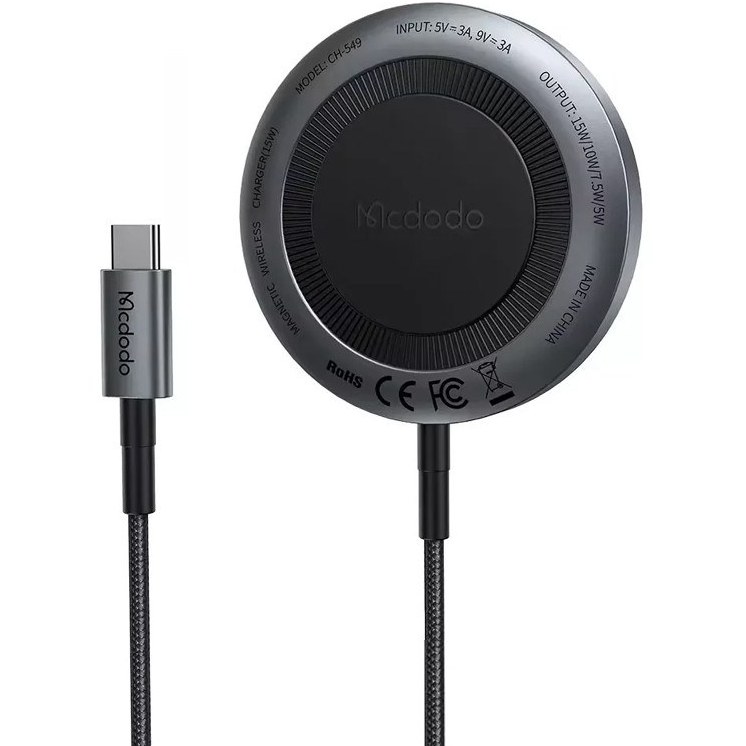هولدر دریچه کولری و شارژر وایرلس 15 وات مکدودو Mcdodo Magnetic Wireless Suction Car Charger CH-548