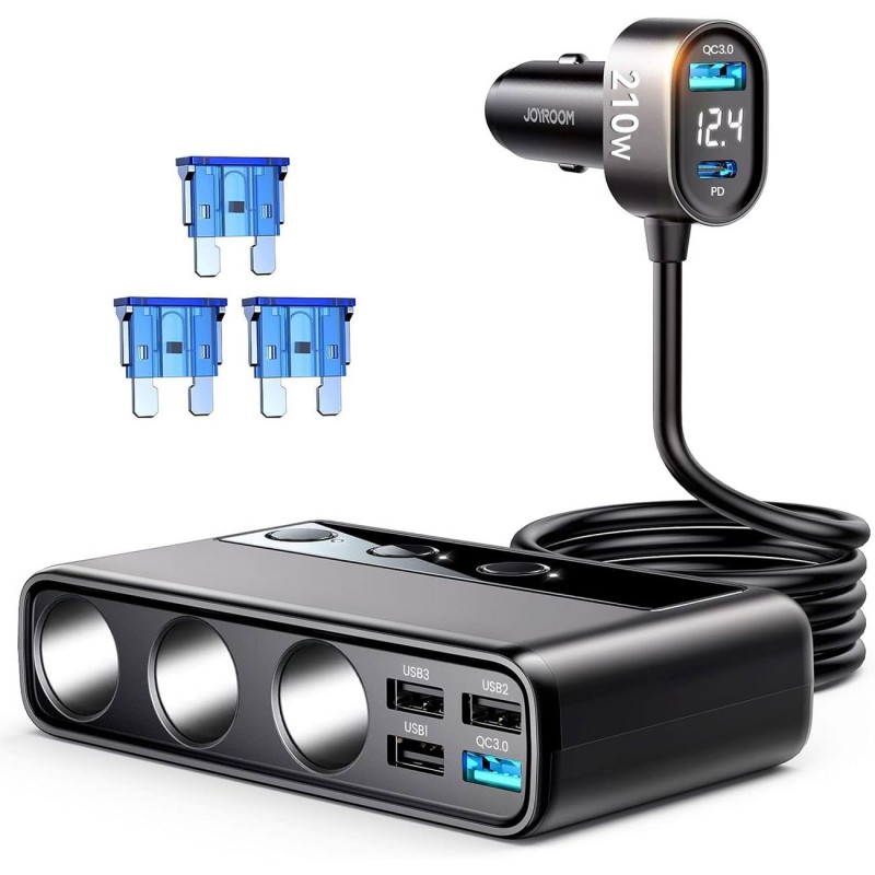 شارژر فندکی دو پورت 60 وات جویروم JOYROOM JR-CCN04