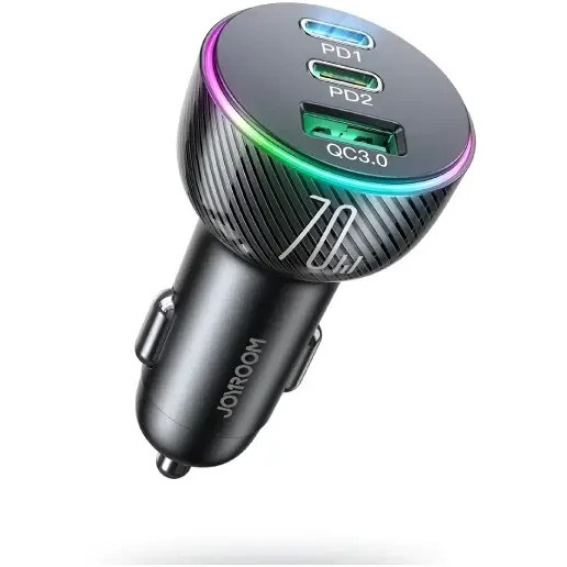 شارژر فندکی فست شارژ دو پورت 60وات جویروم JOYROOM CAR CHARGER 60W JR-CCN01