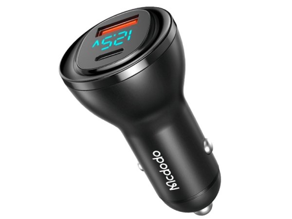 شارژر فندکی خودرو فست‌شارژ مک دودو MCDODO CC-7030 45W USB + Type-C Dual Ports Car Charger