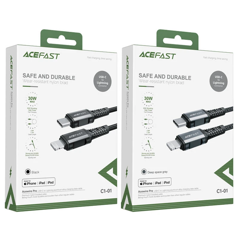کابل لایتنینگ به Type-C ایس فست ACEFAST C23-01 طول 1.2 متر توان 30 وات