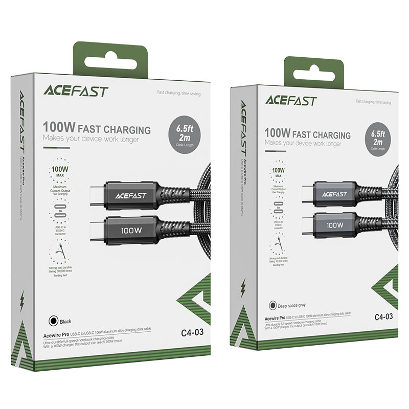 کابل Type-C به Type-C ایس فست ACEFAST C4-03 طول 2 متر توان 100 وات