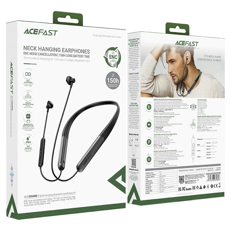 هندزفری بلوتوث گردنی ایس فست ACEFAST N1 Wireless Earphones