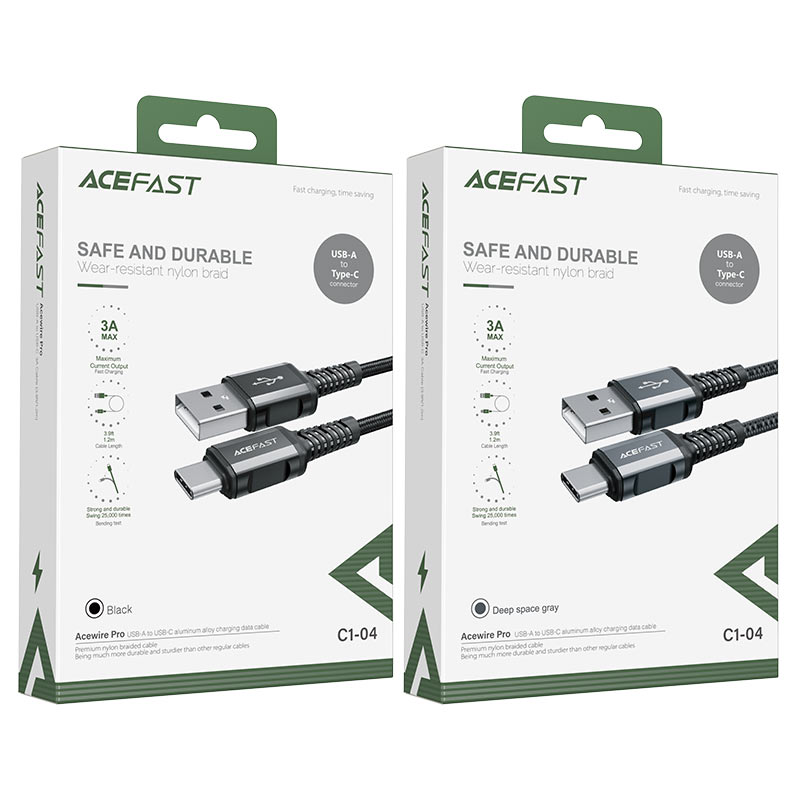 کابل Type-C ایس فست ACEFAST C1-04 طول 1.2 متر شدت جریان 3 آمپر