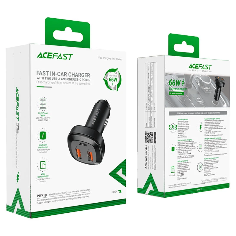 شارژر فندکی ایس فست ACEFAST B9 توان 66 وات