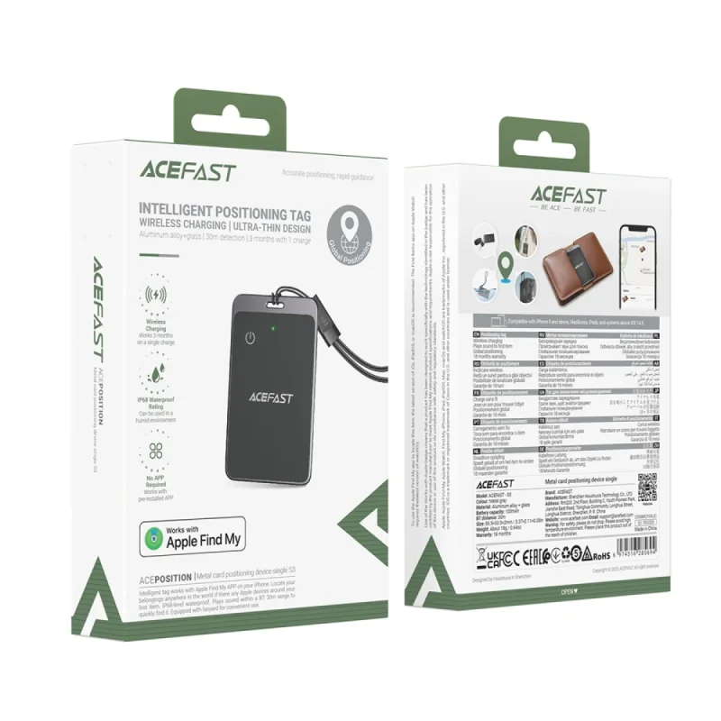 ردیاب هوشمند ایس فست Acefast S3 Metal Card Positioning Device