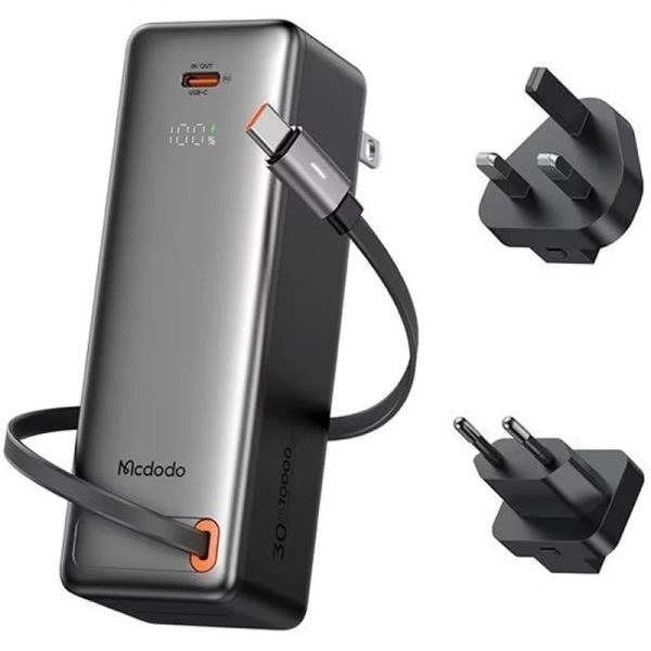 پاوربانک 10000 و آداپتور شارژ 30وات مک دودو Mcdodo 3-in-1 Power Bank MC-3181