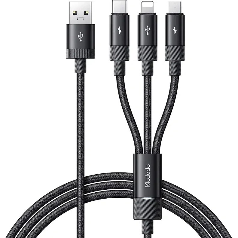 کابل تبدیل USB به MicoUSB/ USB-C / لایتنینگ مک دودو مدل CA-579 طول 1.2 متر