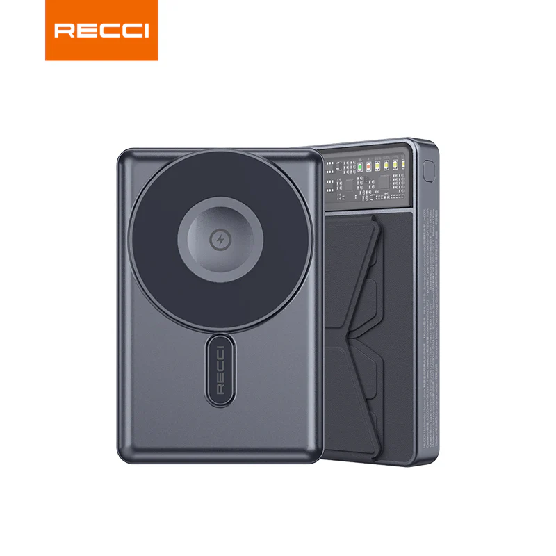 پاوربانک رسی مدل RPB-W19 ظرفیت 10000 میلی آمپر ساعت (Recci RPB-W19 Pathfinder 3 IN 1 Magnetic Wireless Charging Power Bank 100000mAh)