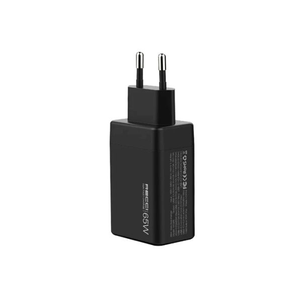 شارژر دیواری یو اس بی و تایپ سی 65 وات RC56U رسی (Recci RC56U UK 65W GaN Charger)