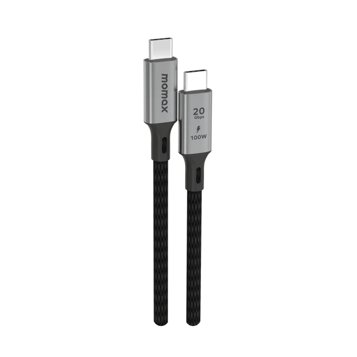 کابل انتقال دیتا تایپ سی به تایپ سی Elite | USB-C to USB-C Braided Cable 100W (Support USB3.2 - 2m) مومکس (momax)