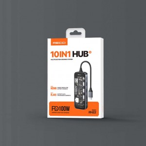 هاب 10 پورت USB-C مدل RH22 رسی (Recci PowerExpand 10-in-1 USB-C Hub RH22)