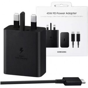آداپتور سوپر فست شارژر سامسونگ اورجینال ۴۵ وات همراه کابل 1 متر Samsung Super Fast Charger 45W EP-TA845