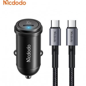 شارژر فندکی مکدودو 30 وات به همراه دو سر تایپ سی کابل MCDODO CC-7493