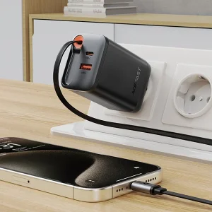 شارژر دیواری ایس فست ACEFAST A111 PD67W Fast Charger توان 67 وات همراه با کابل جمع شونده