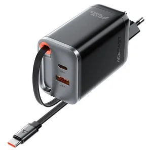 شارژر دیواری ایس فست ACEFAST A111 PD67W Fast Charger توان 67 وات همراه با کابل جمع شونده