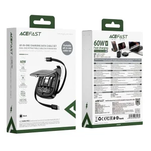 پک کابل چند منظوره ایس فست ACEFAST J3 Acewire Pro توان 60 وات همراه با کابل جمع‌شونده