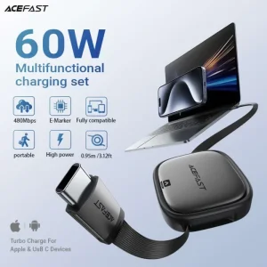 پک کابل چند منظوره ایس فست ACEFAST J3 Acewire Pro توان 60 وات همراه با کابل جمع‌شونده