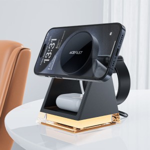 استند و شارژر وایرلس چند کاره مگ سیف ایس فست ACEFAST E17 با قابلیت شارژ اپل واچ