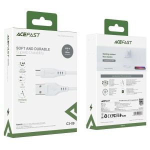 کابل میکرو یو اس بی ایس فست ACEFAST C3-09 شدت جربان 2.4 آمپر