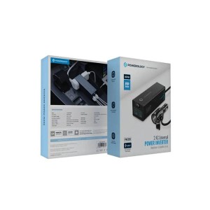اینورتر فندکی خودرو پاورولوژی مدل PWCUQC038 ظرفیت ۳۰۰ وات با دو خروجی ۲۲۰ ولت