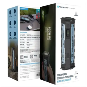 پاوربانک 20000 با چراغ قوه پاورولوژی Powerology TorchPower PPBCHA91BK
