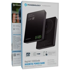 پاوربانک وایرلس چند کاره 10000 پاورولوژی Powerology MagVolt PPBCHA75BK