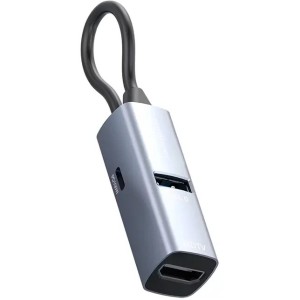 هاب تایپ سی پاورولوژی Powerology Aluminum Mini USB-C Hub PWJT424BK
