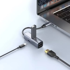 هاب تایپ سی پاورولوژی Powerology Aluminum Mini USB-C Hub PWJT424BK