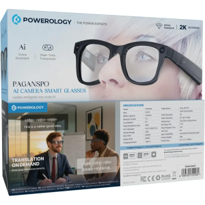 عینک با دوبین و هوش مصنوعی پاورولوژی Powerology Paganspo AI Camera Smart Glasses PWAICMGY