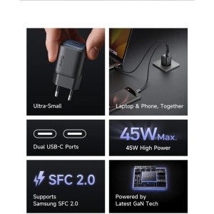 آداتور دو پورت 45 وات مک دودو Mcdodo Gana Mini Charger CH-100