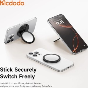 پاپ سوکت چرمی و هولدر انگشتی مگنتی با آینه آرایش مک‌دودو Mcdodo MR-7912