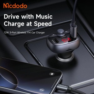 شارژر فندکی 72 وات و پخش کننده بلوتوث مک دودو Mcddodo Car Charger And FM Transmitter CC-5950