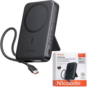 پاوربانک وایرلس 10000 با کابل متصل تایپ سی مک دودو Mcdodo Uni-Power Power Bank MC-865
