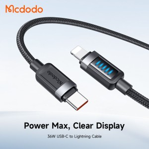 کابل شارژ لایتنینگ به تایپ سی 36 وات مک دودو Mcdodo Cab Vision Cable CA-0340
