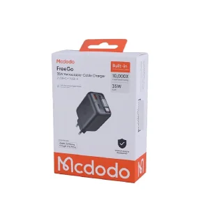 آداپتور دو پورت 35وات با کابل جمع شونده تایپ سی مک دودو Mcdodo FreeGO Charger CH-1280