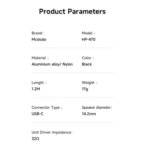 هندزفری سیمی تایپ سی مک دودو MCDODO مدل HP-4700