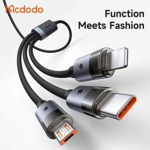کابل شارژ سه سر 6 آمپر مک دودو Mcdodo Transparent Cable CA-7150